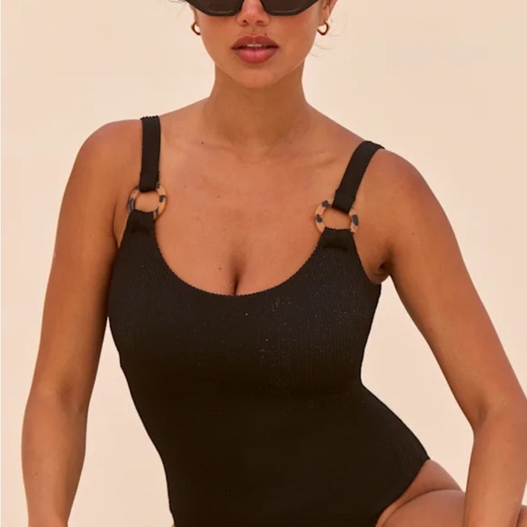 Bravissimo Miami Black swimsuit large 36G/36I (US) NWT no wires, no fasteners!! - Picture 2 of 9